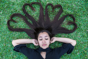 a person lying on the grass